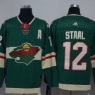 12 Eric Staal Stitched Jersey Size S to 3 XL green