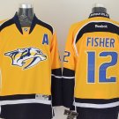 12 Mike Fisher Stitched Jersey Size S to 3 XL yellow