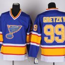 99 Wayne Gretzky Stitched Jersey Size S to 3 XL blue