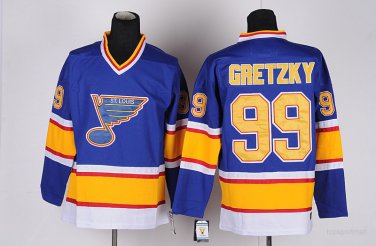 99 Wayne Gretzky Stitched Jersey Size S to 3 XL blue