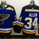 34 Jake Allen  Stitched Jersey Size S to 3 XL blue