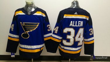 34 Jake Allen  Stitched Jersey Size S to 3 XL blue