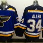 34 Jake Allen  Stitched Jersey Size S to 3 XL blue