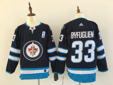 33 Dustin Byfuglien Stitched Jersey Size S to 3 XL blue