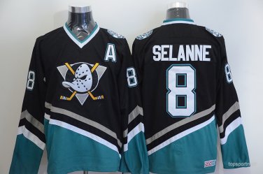 8 Teemu Selanne  Stitched Jersey Size S to 3 XL black