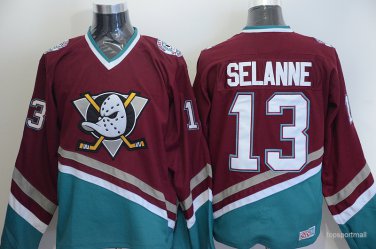 13 Teemu Selanne Stitched Jersey Size S to 3 XL brown