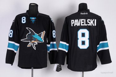 8 Joe Pavelski Stitched Jersey Size S to 3 XL black