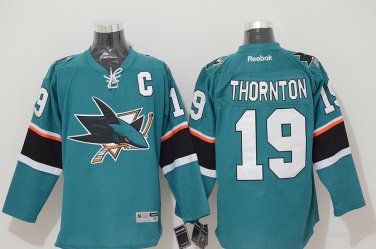 19 Joe Thornton Stitched Jersey Size S to 3 XL green