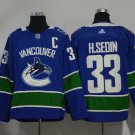 33 Henrik Sedin Stitched Jersey Size S to 3 XL blue