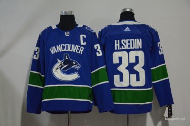 33 Henrik Sedin Stitched Jersey Size S to 3 XL blue