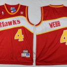 4 Spud Webb Stitched Jersey Size S to 3 XL red