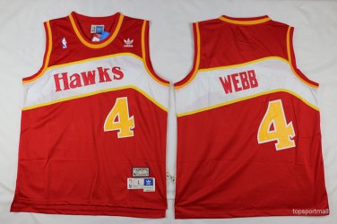 4 Spud Webb Stitched Jersey Size S to 3 XL red