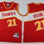 21 Dominique Wilkins Stitched Jersey Size S to 3 XL red