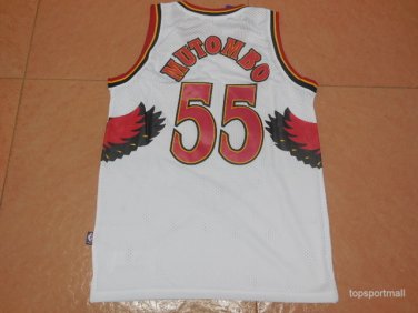 55 Dikembe Mutombo  Stitched Jersey Size S to 3 XL white