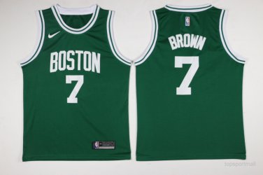 7 Jaylen Brown Stitched Jersey Size S to 3 XL green