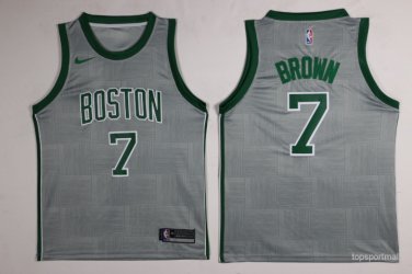 7 Jaylen Brown Stitched Jersey Size S to 3 XL grey