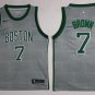 7 Jaylen Brown Stitched Jersey Size S to 3 XL grey