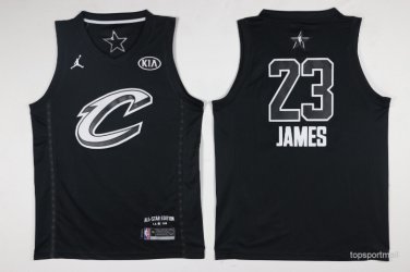 23 LeBron James Stitched Jersey Size S to 3 XL black 1