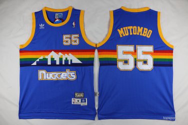 55 Dikembe Mutombo  Stitched Jersey Size S to 3 XL blue