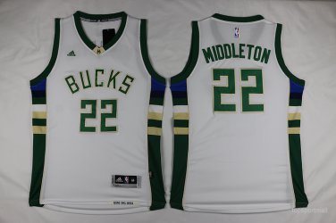 22 Khris Middleton Stitched Jersey Size S to 3 XL white