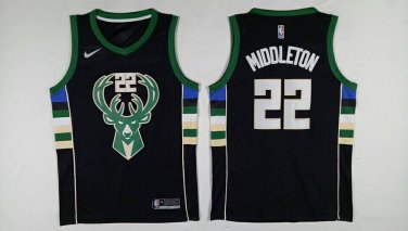 22 Khris Middleton Stitched Jersey Size S to 3 XL black