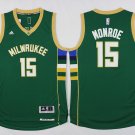 15 Greg Monroe Stitched Jersey Size S to 3 XL green 1