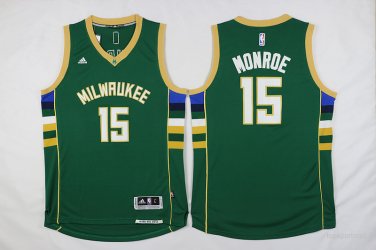15 Greg Monroe Stitched Jersey Size S to 3 XL green 1