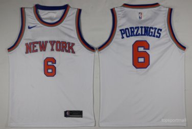 6 Kristaps Porzingis Stitched Jersey Size S to 3 XL white
