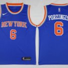 6 Kristaps Porzingis Stitched Jersey Size S to 3 XL blue