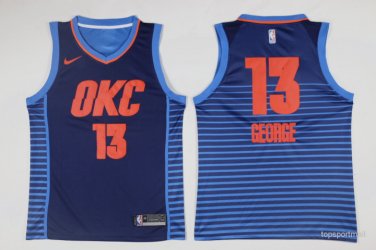 13 Paul George Stitched Jersey Size S to 3 XL blue 1