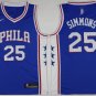 25 Ben Simmons Stitched Jersey Size S to 3 XL  blue