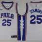 25 Ben Simmons Stitched Jersey Size S to 3 XL  white