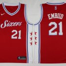 21 Joel Embiid Stitched Jersey Size S to 3 XL  red