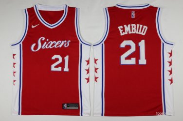 21 Joel Embiid Stitched Jersey Size S to 3 XL  red