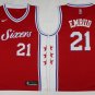 21 Joel Embiid Stitched Jersey Size S to 3 XL  red
