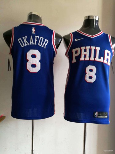 8 Jahlil Okafor Stitched Jersey Size S to 3 XL  blue