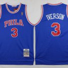 3 Allen Iverson  Stitched Jersey Size S to 3 XL blue