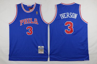 3 Allen Iverson  Stitched Jersey Size S to 3 XL blue