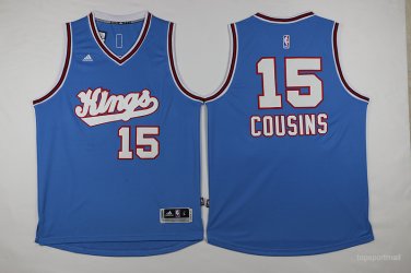 15 DeMarcus Cousins Stitched Jersey Size S to 3 XL blue