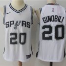 20 Manu Ginobili Stitched Jersey Size S to 3 XL white