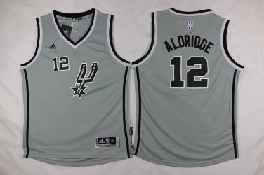 12 LaMarcus Aldridge  Stitched Jersey Size S to 3 XL grey