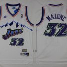 32 Karl Malone  Stitched Jersey Size S to 3 XL white