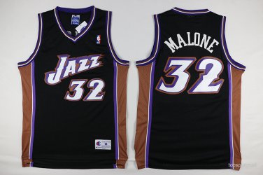 32 Karl Malone  Stitched Jersey Size S to 3 XL black