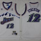 12 John Stockton Stitched Jersey Size S to 3 XL white