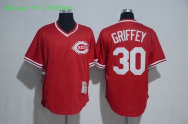 30 Ken Griffey Stitched Jersey Size S to 3 XL red