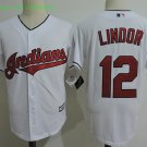 12 Francisco Lindor Stitched Jersey Size S to 3 XL white