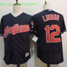 12 Francisco Lindor Stitched Jersey Size S to 3 XL black 1