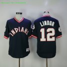 12 Francisco Lindor Stitched Jersey Size S to 3 XL black 2
