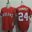 24 Manny Ramirez Stitched Jersey Size S to 3 XL red