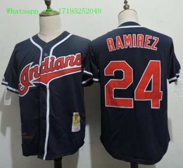 24 Manny Ramirez Stitched Jersey Size S to 3 XL black